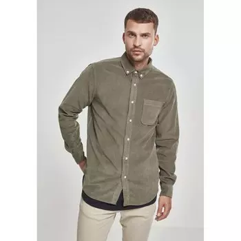Рубашка Urban Classics Corduroy, зеленый