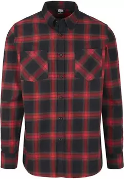 Рубашка Urban Classics Regular fit Button Up, красный/черный