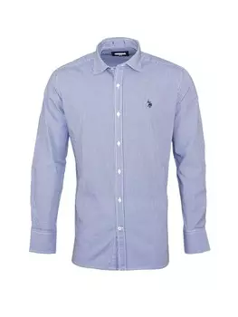 Рубашка US Polo Assn Popline Button Down Shirt, синий