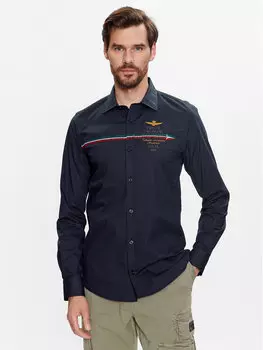 Рубашка узкого кроя Aeronautica Militare, синий