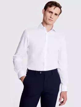 Рубашка узкого кроя эластичного контраста Moss, белый