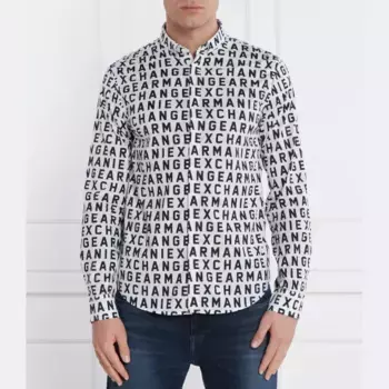 Рубашка узкого кроя Armani Exchange, белый