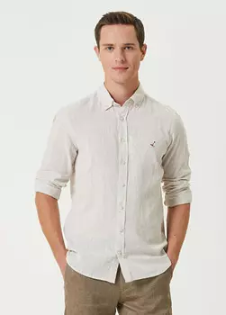 Рубашка узкого кроя Beymen Club, бежевый