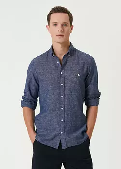 Рубашка узкого кроя Beymen Club, синий