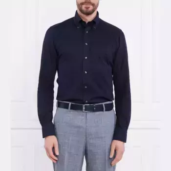 Рубашка узкого кроя Emanuel Berg, синий