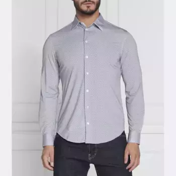 Рубашка узкого кроя Emporio Armani, синий