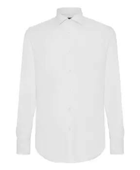 Рубашка узкого кроя из эластичного хлопка Boggi Milano, белый