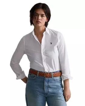 Рубашка узкого кроя из эластичного поплина Ralph Lauren, белый