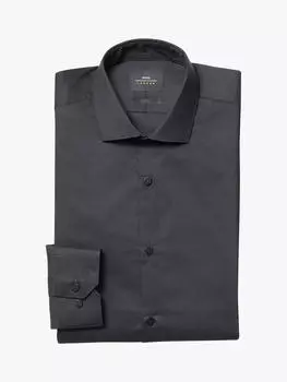 Рубашка узкого кроя из эластичной ткани Moss London, черная