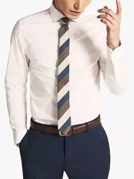 Рубашка узкого кроя из эластичной ткани Moss London, белая