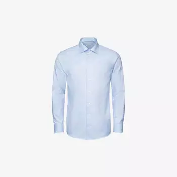 Рубашка узкого кроя из хлопка signature twill Eton, синий