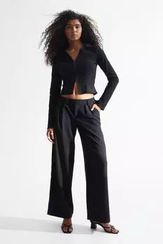 Рубашка узкого кроя из твила H&amp;M, черный