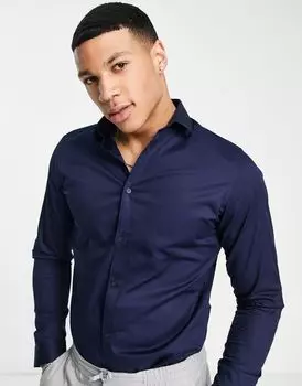 Рубашка узкого кроя Jack & Jones Premium (Темно-синий)