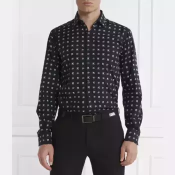 Рубашка узкого кроя Karl Lagerfeld, черный