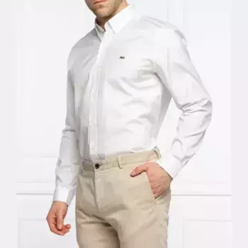 Рубашка узкого кроя Lacoste, белый