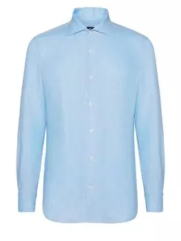 Рубашка узкого кроя на пуговицах Boggi Milano, светло-синий