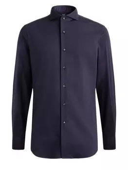 Рубашка узкого кроя на пуговицах Boggi Milano, темно-синий