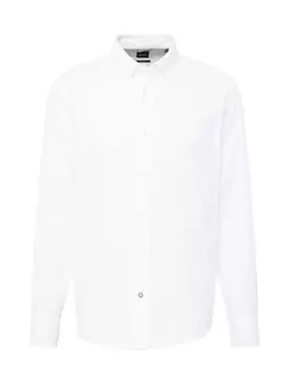 Рубашка узкого кроя на пуговицах BOSS Black, белый
