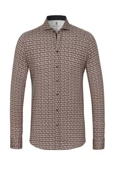 Рубашка узкого кроя на пуговицах Desoto, коньяк