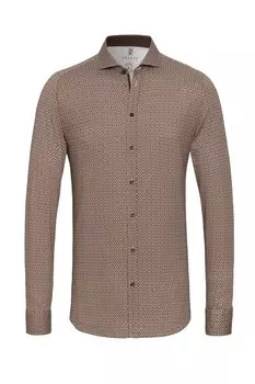 Рубашка узкого кроя на пуговицах Desoto, темно-рыжий/светло-коричневый