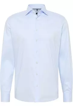 Рубашка узкого кроя на пуговицах Eterna, светло-синий