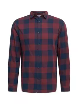 Рубашка узкого кроя на пуговицах JACK & JONES, темно-синий/винно-красный