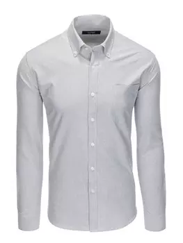 Рубашка узкого кроя на пуговицах Ombre SHOS-0108, серый