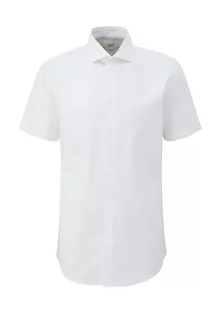 Рубашка узкого кроя на пуговицах s.Oliver BLACK LABEL, белый