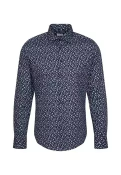 Рубашка узкого кроя на пуговицах Seidensticker, голубой/темно-синий