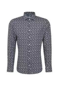 Рубашка узкого кроя на пуговицах Seidensticker, темно-синий