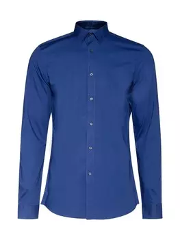 Рубашка узкого кроя на пуговицах We Fashion, синий