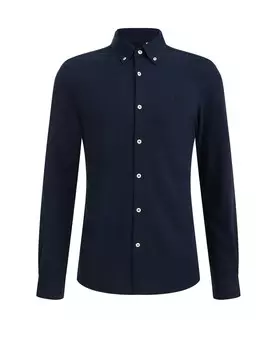 Рубашка узкого кроя на пуговицах We Fashion, темно-синий
