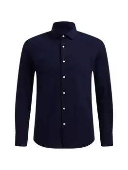 Рубашка узкого кроя на пуговицах We Fashion, темно-синий