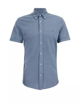 Рубашка узкого кроя на пуговицах We Fashion, синий/пыльно-синий