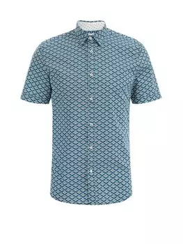 Рубашка узкого кроя на пуговицах We Fashion, синий