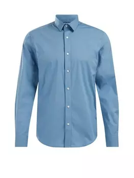 Рубашка узкого кроя на пуговицах We Fashion, синий