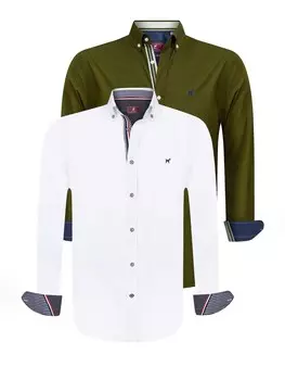 Рубашка узкого кроя на пуговицах Williot, цвет Khaki/White