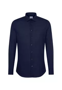 Рубашка узкого кроя с длинными рукавами Seidensticker, синий