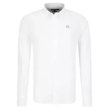 Рубашка узкого кроя с изображением льва La Martina, белый