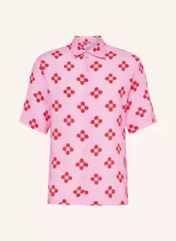 Рубашка узкого кроя с короткими рукавами Sandro, красный