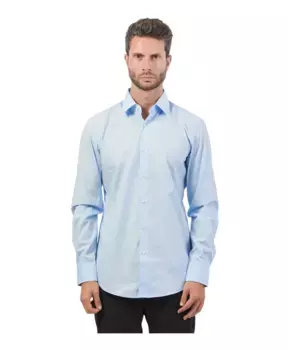 Рубашка узкого кроя с квадратным воротником It Hugo Boss, синий