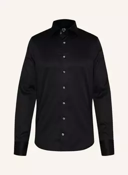 Рубашка узкого кроя с воротником акулы van Laack, черный