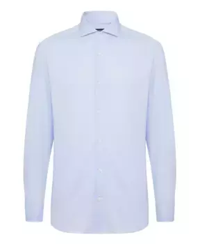 Рубашка узкого кроя с воротником Добби Наполи Boggi Milano, синий