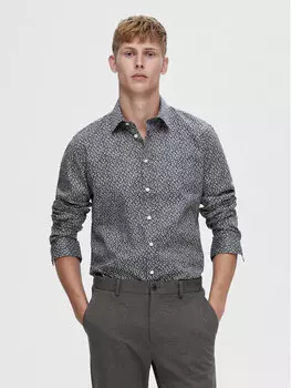 Рубашка узкого кроя Selected Homme, синий