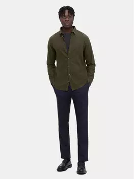 Рубашка узкого кроя Selected Homme, зеленый