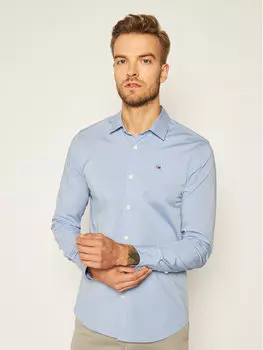 Рубашка узкого кроя Tommy Jeans, синий