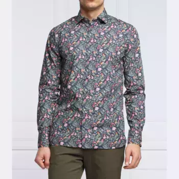 Рубашка узкого кроя Van Laack, синий