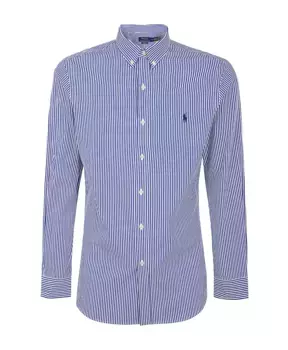 Рубашка узкого кроя в бенгальскую полоску Polo Ralph Lauren, синий