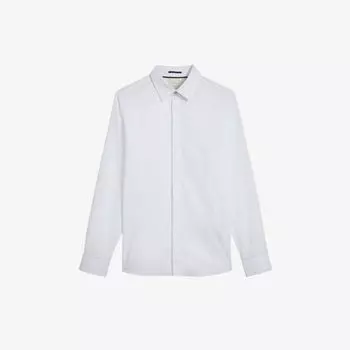Рубашка узкого кроя Witone из эластичного хлопка с узором «елочка» Ted Baker, белый