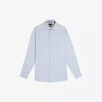 Рубашка узкого кроя Witree из эластичного хлопка с длинными рукавами Ted Baker, синий